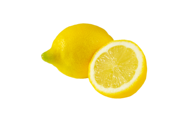 Limonlu ve yarım kesilmiş meyveli şeffaf png. Sarı yeşil turunçgiller.