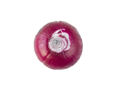 Soyulmuş kırmızı soğan düz üst görünümü izole edilmiş şeffaf png