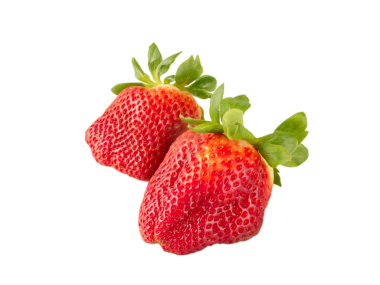 İki büyük olgun çilek yalıtılmış şeffaf png