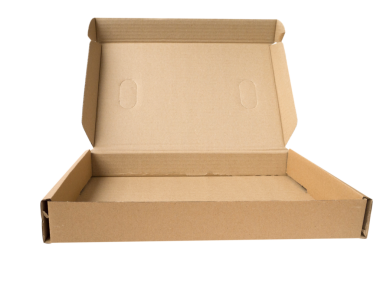 Şeffaf png izole edilmiş karton kutuyu aç