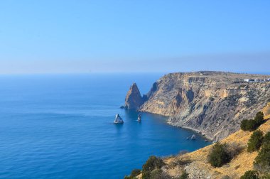 Kırım ve Ukrayna 'nın deniz manzarası ve dağları
