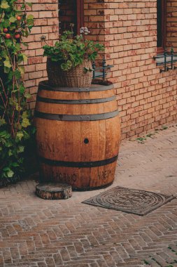 Kudüs, İsrail 'deki eski ahşap fıçı.