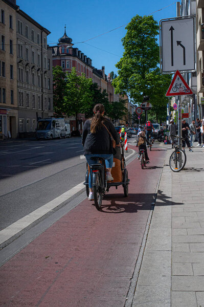 copenhagen, denmark - august 1 8, 2 0 1 9 : people riding bicycles in the streets of copenhagen.