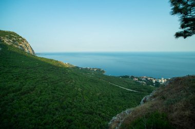Kırım 'da güzel bir gün batımı. Doğa ve güzellik.
