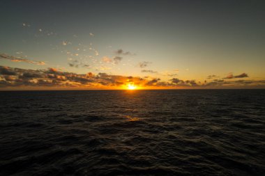 Denizin üzerinde gün batımı