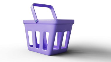 Saplı Mor Plastik Alışveriş Sepeti