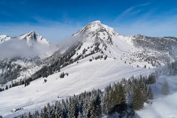 Alplerde kış yürüyüşü: Karla kaplı tepelerde ve doğanın her adımında güzelliğinin parladığı sakin manzaralarda nefes kesici bir yolculuk