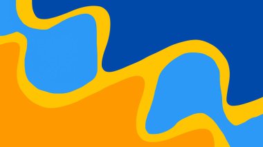 Soyut, pürüzsüz, parlak mavi ve turuncu arkaplan çizimi. Modern minimal tasarım duvar kağıdı, yaratıcı projeler, sunumlar ve görsel markalaşma için mükemmeldir..