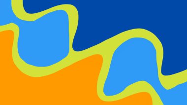 Soyut, pürüzsüz, parlak mavi ve turuncu arkaplan çizimi. Modern minimal tasarım duvar kağıdı, yaratıcı projeler, sunumlar ve görsel markalaşma için mükemmeldir..