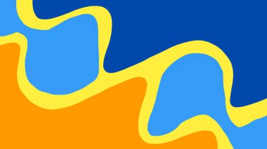 Soyut, pürüzsüz, parlak mavi ve turuncu arkaplan çizimi. Modern minimal tasarım duvar kağıdı, yaratıcı projeler, sunumlar ve görsel markalaşma için mükemmeldir..