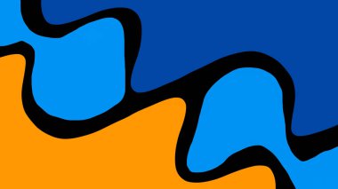 Soyut, pürüzsüz, parlak mavi ve turuncu arkaplan çizimi. Modern minimal tasarım duvar kağıdı, yaratıcı projeler, sunumlar ve görsel markalaşma için mükemmeldir..