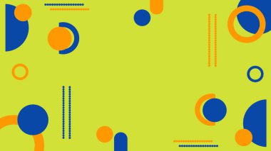 Mavi ve turuncu geometrik şekilli modern soyut arkaplan. Pankart, sunum ve yaratıcı şablonlar için renkli arkaplan üzerine minimalist tasarım. Temiz ve çağdaş görünüm.