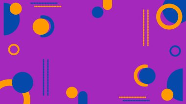 Mavi ve turuncu geometrik şekilli modern soyut arkaplan. Pankart, sunum ve yaratıcı şablonlar için renkli arkaplan üzerine minimalist tasarım. Temiz ve çağdaş görünüm.