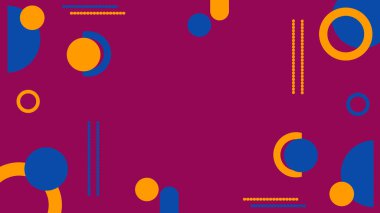 Mavi ve turuncu geometrik şekilli modern soyut arkaplan. Pankart, sunum ve yaratıcı şablonlar için renkli arkaplan üzerine minimalist tasarım. Temiz ve çağdaş görünüm.