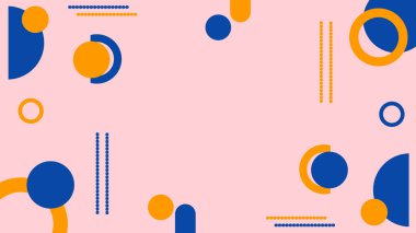 Mavi ve turuncu geometrik şekilli modern soyut arkaplan. Pankart, sunum ve yaratıcı şablonlar için renkli arkaplan üzerine minimalist tasarım. Temiz ve çağdaş görünüm.