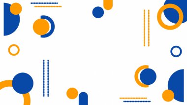 Mavi ve turuncu geometrik şekilli modern soyut arkaplan. Pankart, sunum ve yaratıcı şablonlar için renkli arkaplan üzerine minimalist tasarım. Temiz ve çağdaş görünüm.