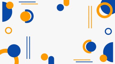 Mavi ve turuncu geometrik şekilli modern soyut arkaplan. Pankart, sunum ve yaratıcı şablonlar için renkli arkaplan üzerine minimalist tasarım. Temiz ve çağdaş görünüm.