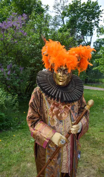 Personelle Süslü Kahverengi ve Turuncu Karnaval Kostümü