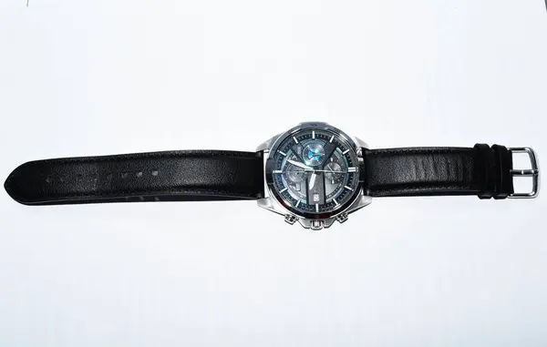 Siyah Deri Kayışlı Erkekler Kronograf Saati