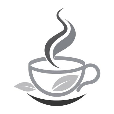 Zarif bir buhar ve yaprak aksanlı minimalist kahve fincanı logosu. Kafeler, kahveciler, organik kahve markaları, restoranlar ve içeceklerle ilgili işletmeler için mükemmel. Basit siyah-beyaz tasarım sıcaklığı ve rahatlığı temsil eder.,