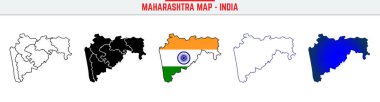Maharashtra, Devlet, MH Taslak Simge Hindistan Haritası Siluet Vektörü. Hindistan haritası düzenlenebilir çizgi simgesi