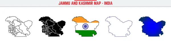 Jammu ve Kashmir, State, JK Outline Icon Hindistan Harita Vektörü. Hindistan haritası düzenlenebilir çizgi simgesi