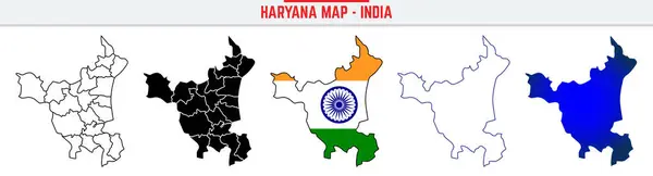 Haryana, State, HR Ana Hattı Simge Hindistan Haritası Siluet Vektörü. Hindistan haritası düzenlenebilir çizgi simgesi