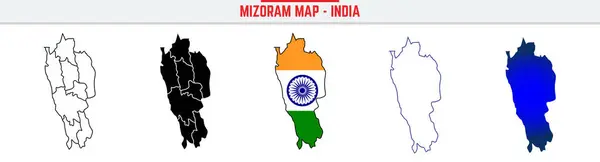 Mizoram, State, MZ Taslak Simge Hindistan Haritası Siluet Vektörü. Hindistan haritası düzenlenebilir çizgi simgesi