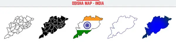 Odisha, State, aşırı doz Icon Hindistan Haritası Siluet Vektörü. Hindistan haritası düzenlenebilir çizgi simgesi