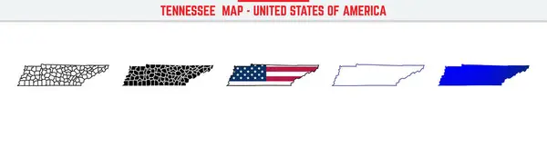 Düzenlenebilir vuruş ikonlu Tennessee Haritası. Tennessee USA State ince çizgi simgesi, Tennessee harita vektör çizimi, Tennessee, TN siluet vektörü ma