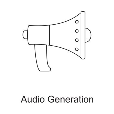 Müzik, ses ve ses efektleri gibi ses elementlerinin üretimini ve sentezini sembolize eden bir simge.