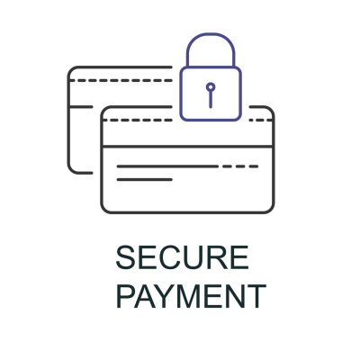 Şifreleme ve doğrulama yoluyla güvenli çevrimiçi mali işlemleri temsil eden simge.