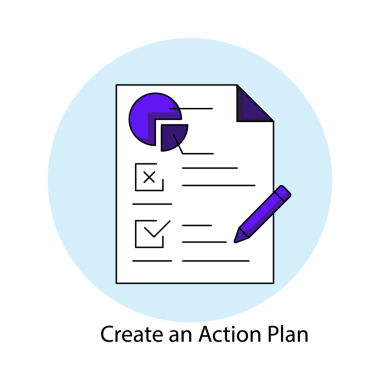 Hedeflere ulaşmak için belirli adımlar belirlemek için simge.