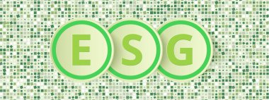 ESG bayrağı. Çevre, Sosyal Yönetim Vektörü illüstrasyonu