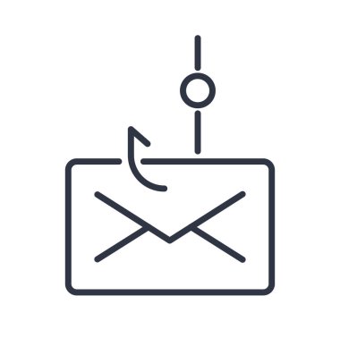 Phishing çizgisi simgesi. Düzenlenebilir Vuruşlar. Vektör illüstrasyonu.