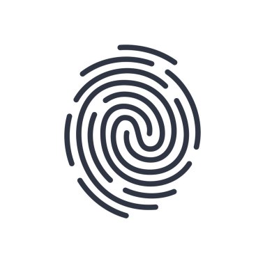 Parmak izi çizgisi simgesi. Düzenlenebilir Vuruşlar. Vektör illüstrasyonu