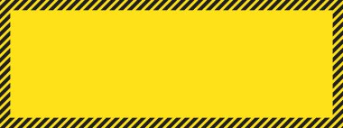 Güvenlik işaretleri için dikkatli şeritli çerçeve. Parlak sarı ve siyah tasarım uyarı etiketleri, inşaat uyarıları ve güvenlik geçmişleri için mükemmel..