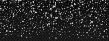 Şeffaf arkaplan ve buz kaplı kış gecesi için gerçekçi kar tanesi etkisi. Kar yağışı ya da kar fırtınası görüntülerinde don ya da rüzgar var. Soğuk dokular ve donmuş pırıltılarla dolu bir tatil..