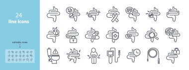 İshal, karın ağrısı ve düzensizliğin vektör gösterimi için çizgi bağırsak ağrısı ve bağırsak semptomları belirlendi. Düzenlenebilir mide hastalığı. Tıbbi sunum için kullan.