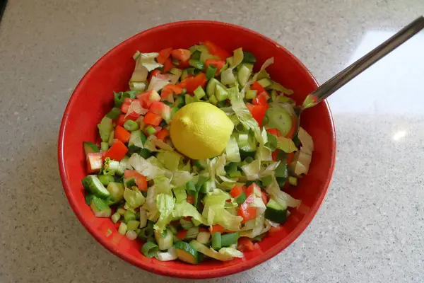 Kırmızı soğanlı taze salata..