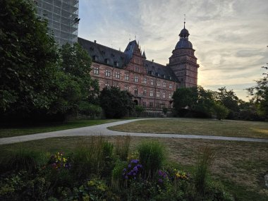 Eski şehrin güzel manzarası asaffenburg 