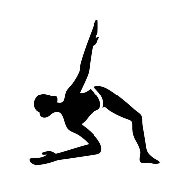 Yoga yapan bir kadının silüeti.