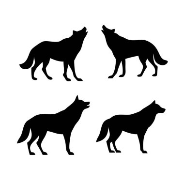 siyah köpek logo tasarım vektör şablonu