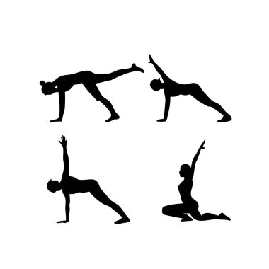 Yoga yapan kadın silueti..