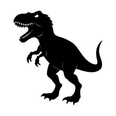 Dinozor, siluet vektörü. beyaz arkaplanda izole