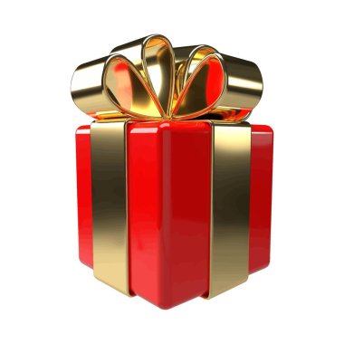 Beyaz arka planda noel hediyesi. 3 d