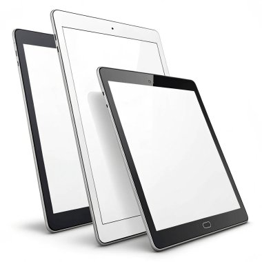 boş ekranlı bilgisayar tableti pc beyaz arkaplanda izole edildi.
