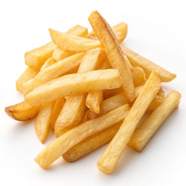 Beyaz arka planda patates kızartması..
