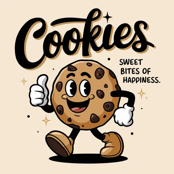 Neşeli bir kurabiye maskotu çizimi