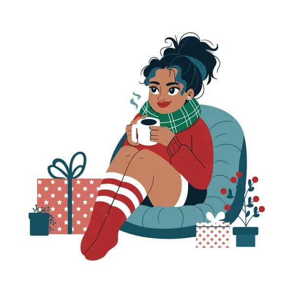 Samimi bir kız ve Noel 'de çay.